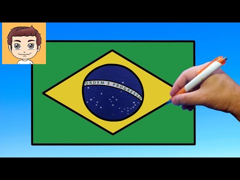 Como é o desenho da bandeira do Brasil?