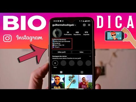 Como escrever na bio do Instagram um embaixo do outro?