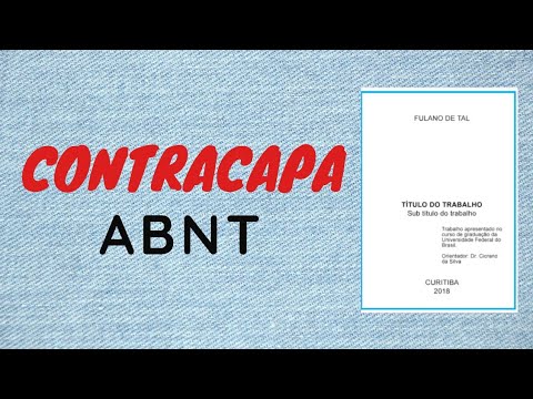 Como fazer a capa e contra capa segundo as normas da ABNT?