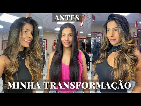 Como fica o cabelo preto morena iluminada antes e depois?