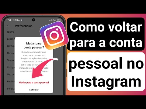 Como mudar sua conta do Instagram para pessoal?