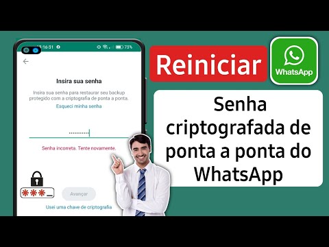 Como posso obter a senha para restaurar o backup do WhatsApp?