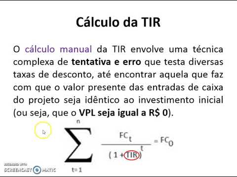 O que é a taxa interna de retorno e como ela é calculada?