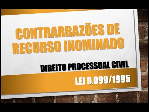 Quais são as contrarrazões de recurso inominado?