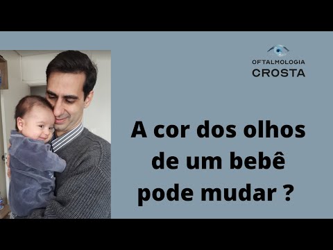 Qual é a cor dos olhos do bebê antes e depois?