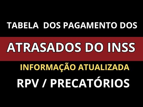 Qual é a tabela de pagamento atrasado do INSS?