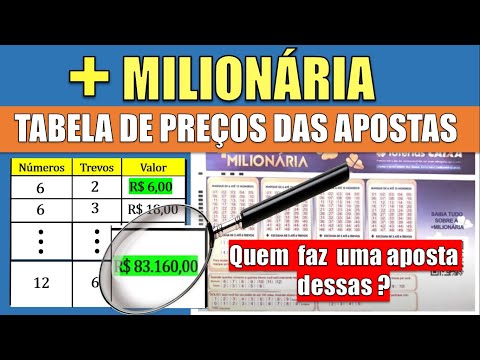 Qual é a tabela de preço da mais milionária?