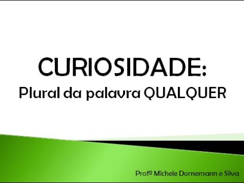 Qual é o plural de qualquer?