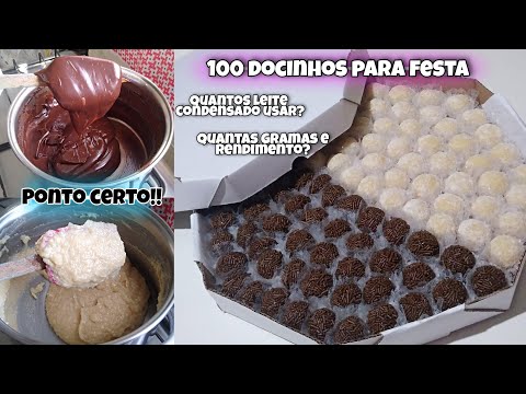 Quantos leites condensados são necessários para fazer 100 docinhos?